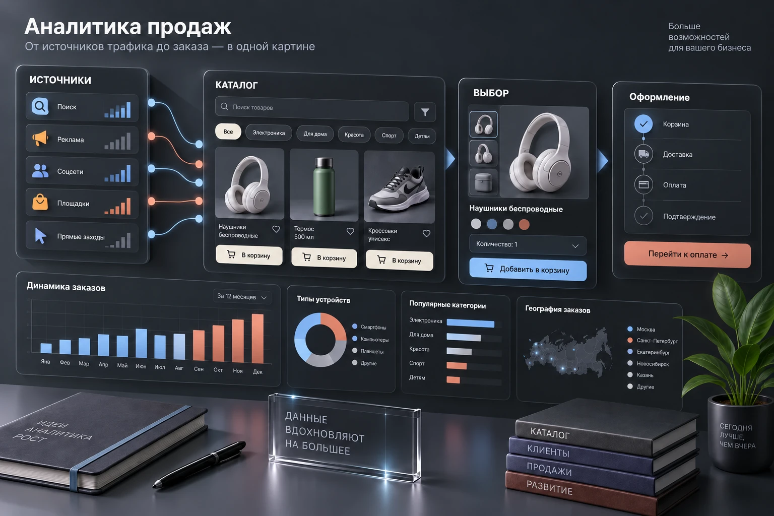 Google Analytics: Связываем источники и ключевые действия в общей модели.
